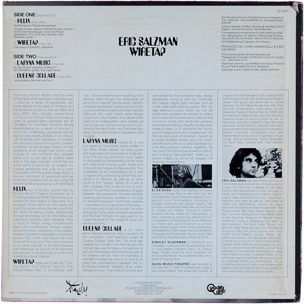 Eric Salzman - Wiretap (LP, Album, Quad) - Image 2