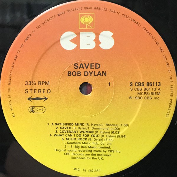 Bob Dylan - Saved (LP, Album) - Image 3