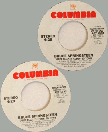 Bruce Springsteen - Santa Claus Is Comin' To Town (7", Single, Promo) - Image 3