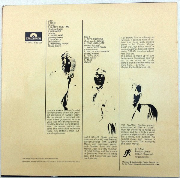 Cream (2) - Fresh Cream (LP, Album) - Image 3