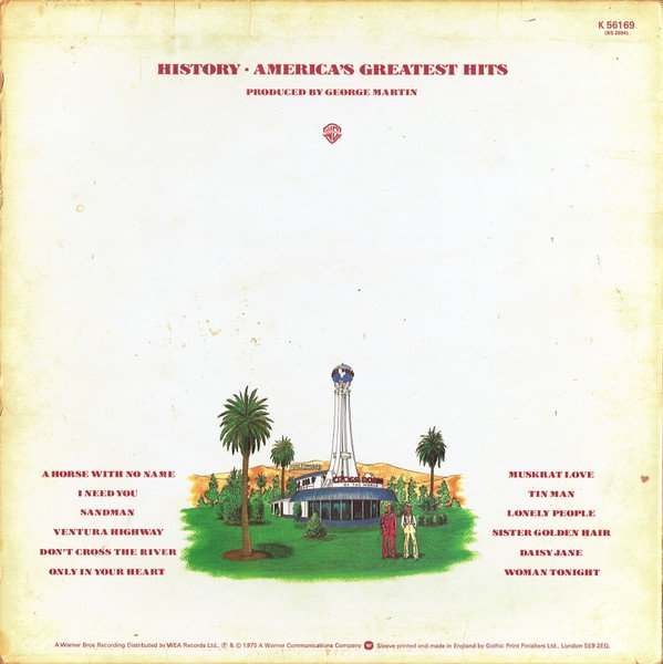 America (2) - History (America's Greatest Hits) (LP, Comp) - Image 2