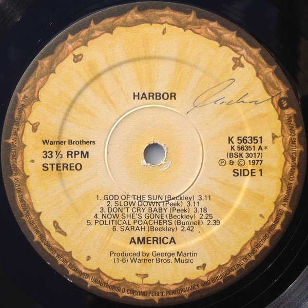 America (2) - Harbor (LP, Album) - Image 3