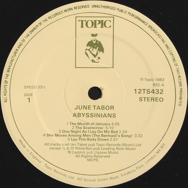 June Tabor - Abyssinians (LP, Album) - Image 3