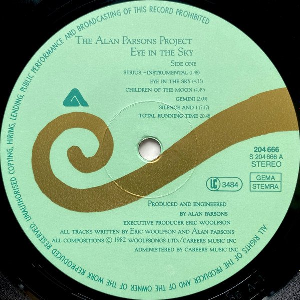 The Alan Parsons Project - Eye In The Sky (LP, Album) - Image 3