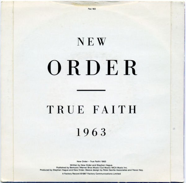 New Order - True Faith / 1963 (7", Single) - Image 2