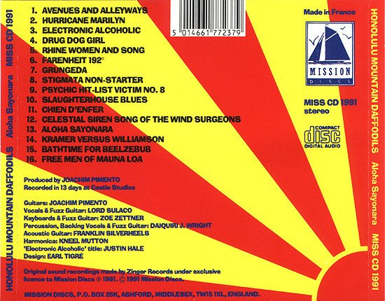 Honolulu Mountain Daffodils - Aloha Sayonara (CD, Album) - Image 2