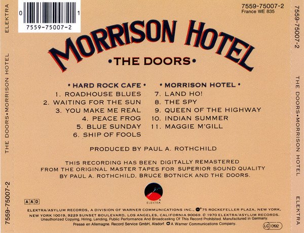 The Doors - Morrison Hotel (CD, Album, RE, RM) - Image 2