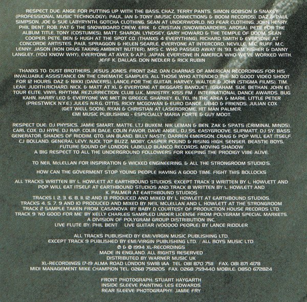 The Prodigy - Music For The Jilted Generation (CD, Album, RE) - Image 2