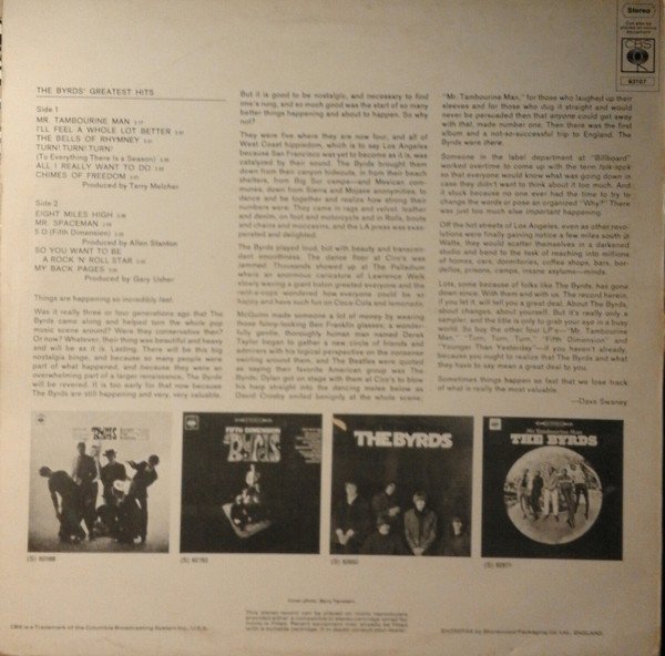 The Byrds - Greatest Hits (LP, Comp) - Image 2