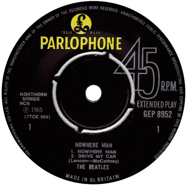 The Beatles - Nowhere Man (7", EP, Mono, RE) - Image 3