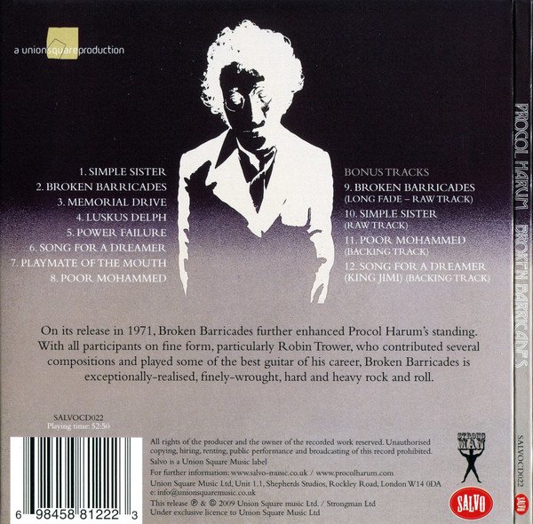 Procol Harum - Broken Barricades (CD, Album, RE, RM, Dig) - Image 2