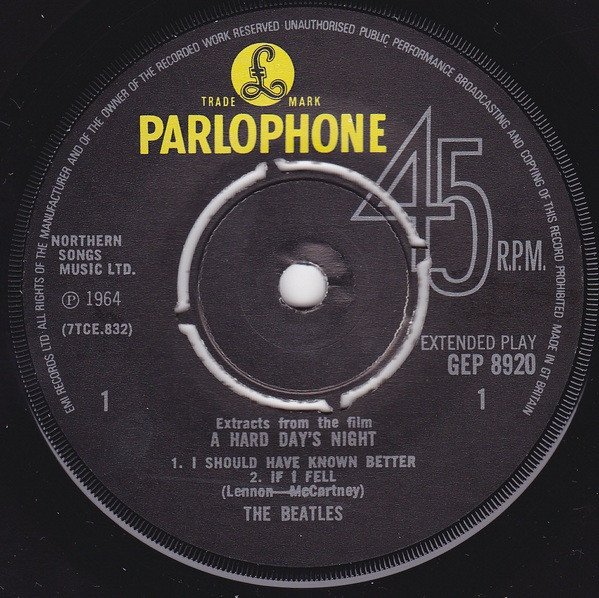 The Beatles - Extracts From The Film A Hard Day's Night (7", EP, Mono, RP) - Image 3