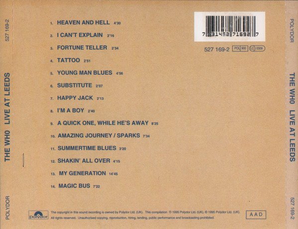 The Who - Live At Leeds (CD, Album, RE, RM, 25t) - Image 2