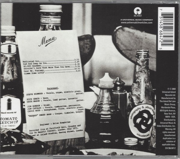 Traffic - Welcome To The Canteen (CD, Album, RE, RM, Son) - Image 2