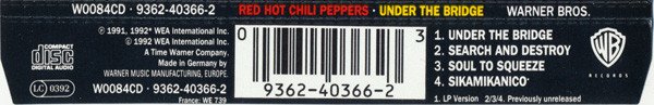 Red Hot Chili Peppers - Under The Bridge (CD, Single, WMM) - Image 3