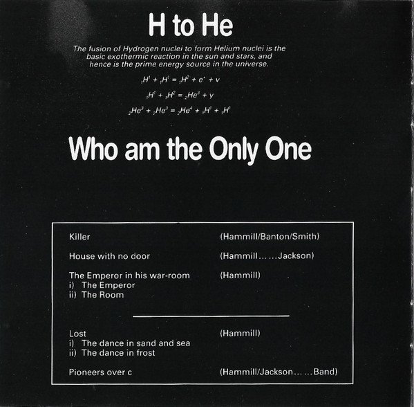 Van Der Graaf Generator - H To He Who Am The Only One (CD, Album, RE) - Image 2