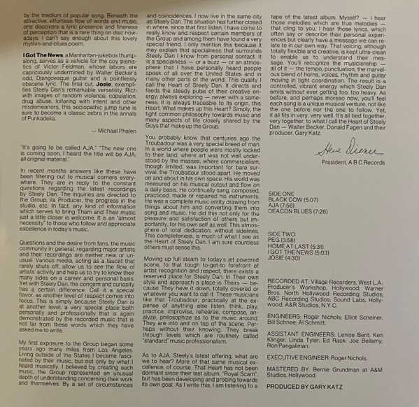 Steely Dan - Aja (LP, Album, RE, RM, Gat) - Image 3