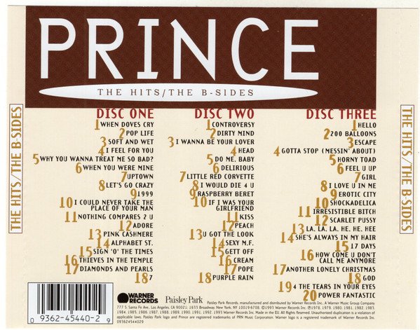 Prince - The Hits / The B-Sides (3xCD, Comp, RE) - Image 2