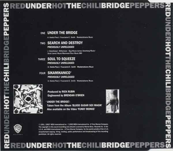 Red Hot Chili Peppers - Under The Bridge (CD, Single, WMM) - Image 2
