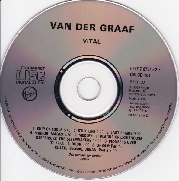 Van Der Graaf* - Vital (CD, Album, RE) - Image 3