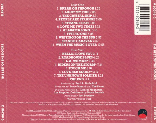 The Doors - The Best Of The Doors (2xCD, Comp, RM, Sin) - Image 2