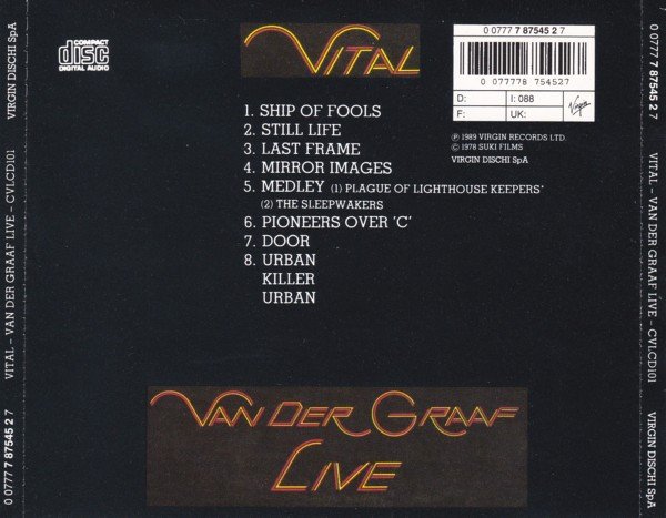 Van Der Graaf* - Vital (CD, Album, RE) - Image 2
