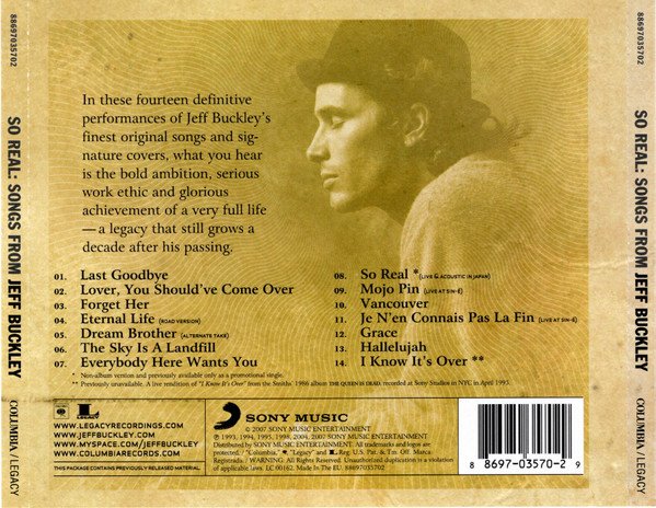 Jeff Buckley - So Real: Songs From Jeff Buckley (CD, Comp, RE) - Image 2