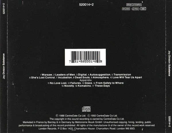Joy Division - Substance (CD, Comp, RE, Ger) - Image 2
