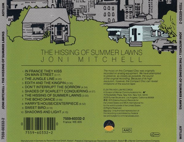 Joni Mitchell - The Hissing Of Summer Lawns (CD, Album, RE) - Image 2