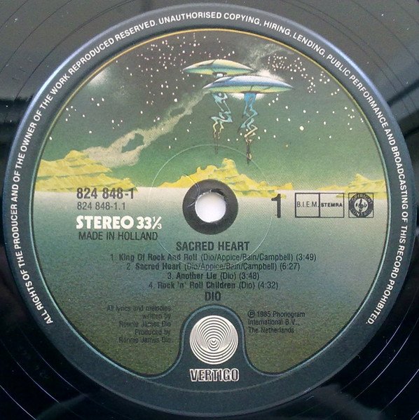 Dio (2) - Sacred Heart (LP, Album) - Image 3