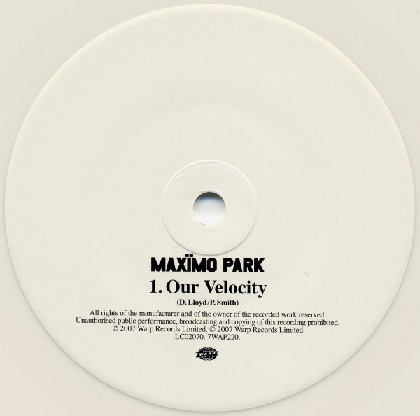 Maxïmo Park - Our Velocity (7", Single, Whi) - Image 3
