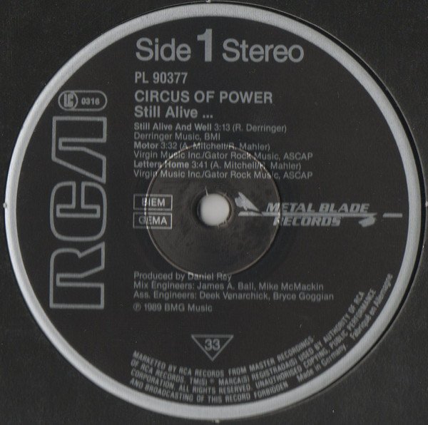 Circus Of Power - Still Alive ... (12", EP) - Image 3