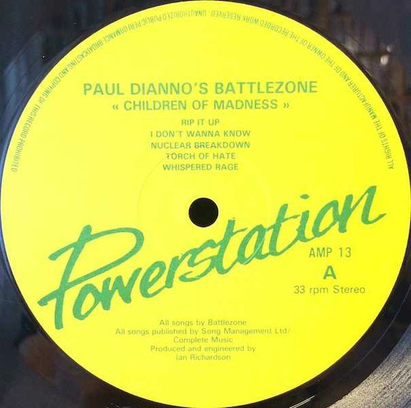 Paul Di'anno's Battlezone - Children Of Madness (LP, Album) - Image 3