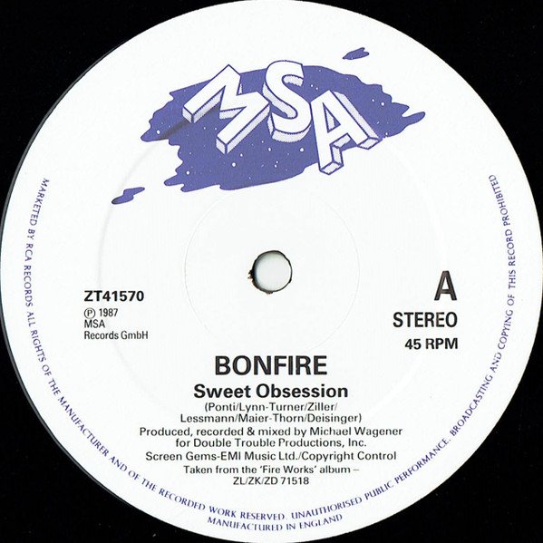 Bonfire - Sweet Obsession (12", Pos) - Image 3