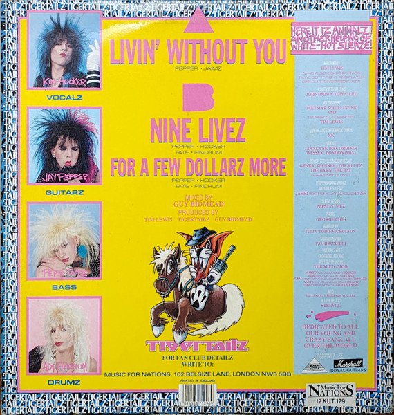 Tigertailz - Livin' Without You (Special Extended Remix) (12", Maxi, Imm) - Image 2