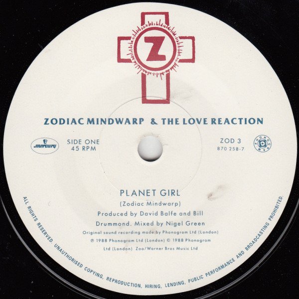 Zodiac Mindwarp And The Love Reaction - Planet Girl (7", Single) - Image 3