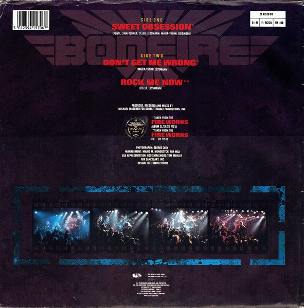 Bonfire - Sweet Obsession (12", Pos) - Image 2