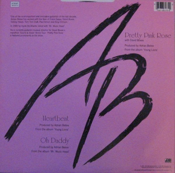 Adrian Belew Featuring David Bowie - Pretty Pink Rose (12") - Image 2