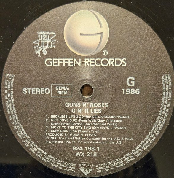 Guns N' Roses - G N' R Lies (LP, Album, Tel) - Image 3