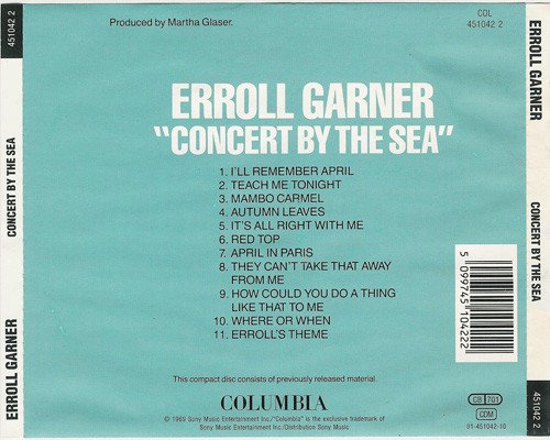 Erroll Garner - Concert By The Sea (CD, Album, Mono, RE, RM) - Image 3