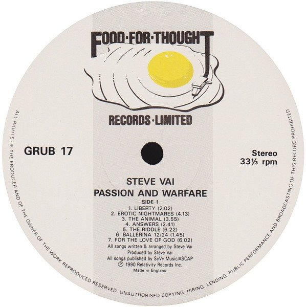 Steve Vai - Passion And Warfare (LP, Album) - Image 3