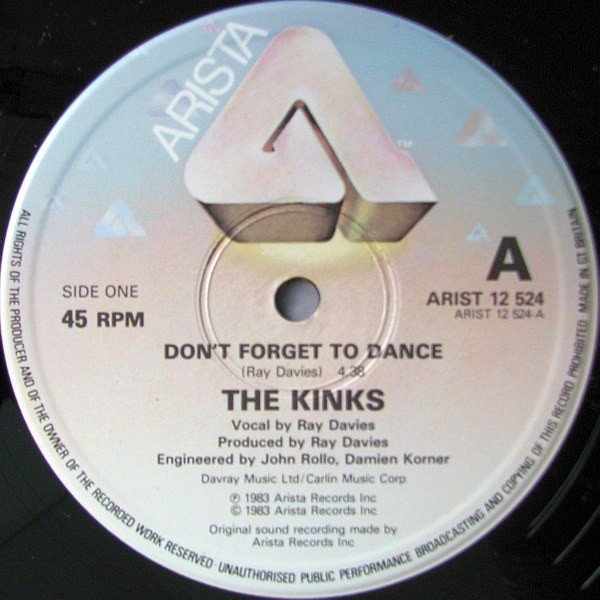 The Kinks - Don't Forget To Dance (12", Single) - Image 3
