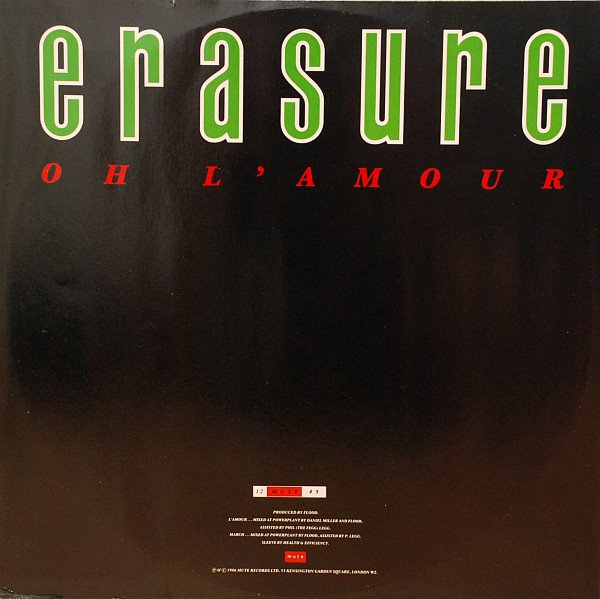 Erasure - Oh L'Amour (12", Single, RE) - Image 2
