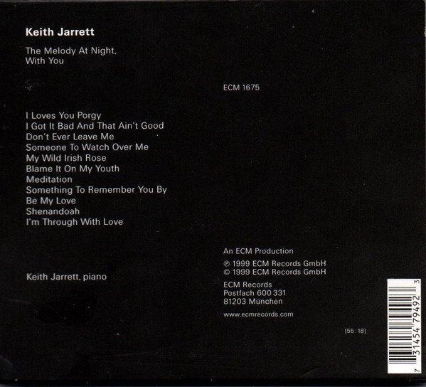 Keith Jarrett - The Melody At Night, With You (CD, Album, RE, RP) - Image 2