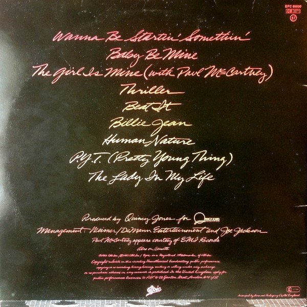 Michael Jackson - Thriller (LP, Album, Gat) - Image 3