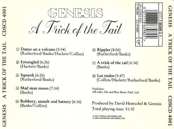 Genesis - A Trick Of The Tail (CD, Album, RE, EMI) - Image 2