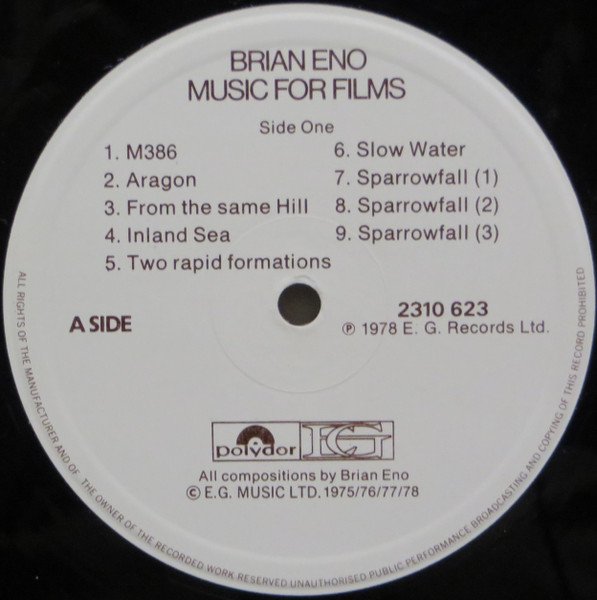 Brian Eno - Music For Films (LP, Album) - Image 3