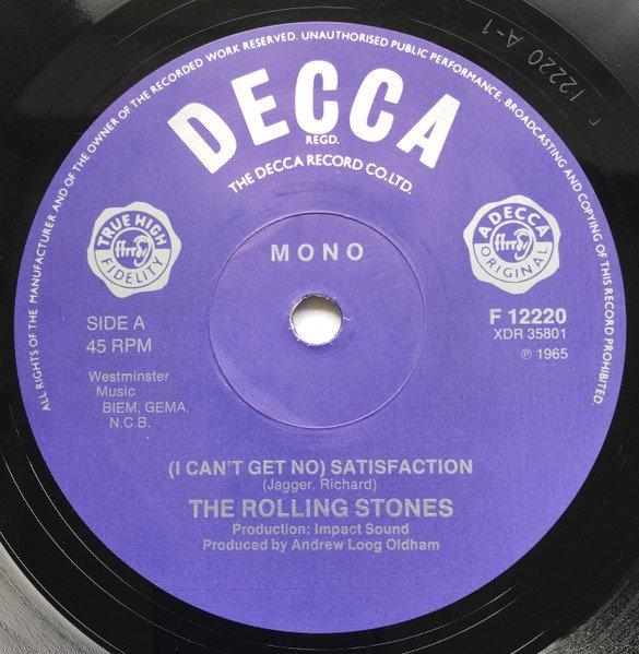 The Rolling Stones - (I Can't Get No) Satisfaction (7", Single, Mono, RE, Sol)