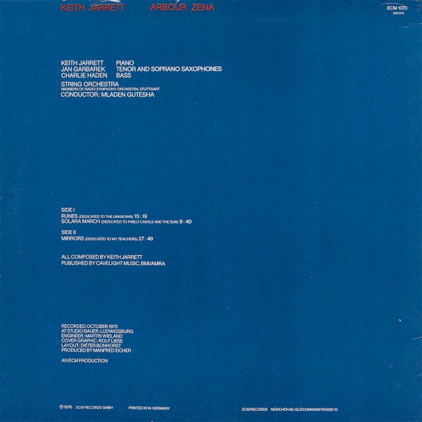Keith Jarrett - Arbour Zena (LP, Album) - Image 2