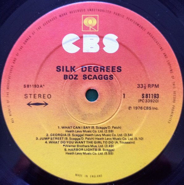 Boz Scaggs - Silk Degrees (LP, Album) - Image 3